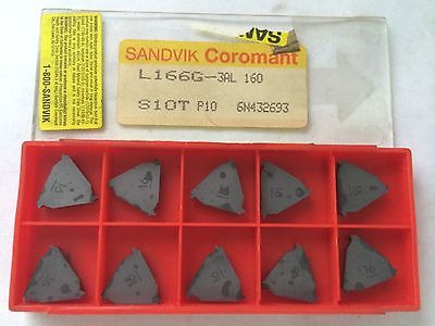 10 Pcs SANDVIK Coromant L166G 3AL 160 S10T P10 Threading Lathe Carbide Inserts