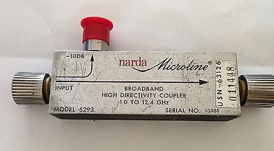Narda Microline Model 5293 Broadband High Directivity Coupler 1 - 12.4 GHz