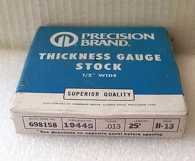 Precision Brand Thickness Gauge Stock 1/2" Wide 25 ft Long .013 Gage 698158