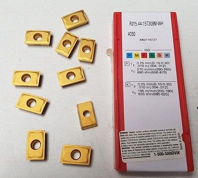 SANDVIK Coromant R215.44 15T308M-WH 4030 Lathe Mill Carbide Inserts 10 Pcs Gold