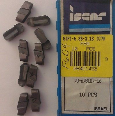 ISCAR GIPI 6.35-3.18 IC 70 P20 Carbide Inserts 10 Pcs Lathe Grooving Cut-Off New