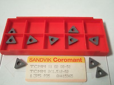 SANDVIK Coromant TCMM 11 02 08 2 1.5 2 52 135 P35 Lathe Carbide Inserts 10 Pcs