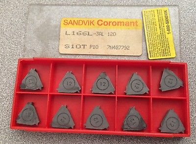 SANDVIK Coromant R166L 3AL 120 S10T P10 Threading Lathe Carbide Inserts 10 Pcs