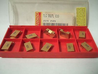 SANDVIK Coromant TLG 3027L E10 225 P25 Lathe Grooving Carbide Inserts 10 Pcs New