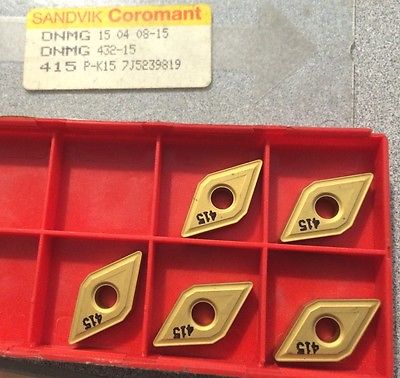 SANDVIK Coromant DNMG 432-15 15 04 08-15 415 P-K15 Lathe Carbide 5 Inserts Gold