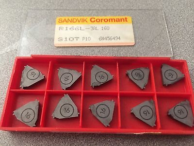 SANDVIK Coromant R166L 3AL 160 S1OT P10 Threading Lathe Carbide 10 Inserts New