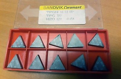 SANDVIK Coromant TPG 322 H20 TPGN 16 03 08 K20 Lathe Carbide Inserts 10 Pcs New