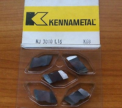 KENNAMETAL NJ 3010 L16 K 68 Lathe Carbide Inserts 5 Pcs Grooving Tool New