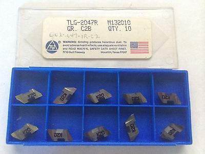 10 Pcs TGI USA Made TLG 2047R C2B K20 Lathe Grooving Carbide Inserts Tools New