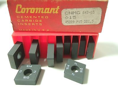 SANDVIK Coromant CNMG 643 15 015 45229 P15 Lathe Mill Carbide Inserts 10 Pc New