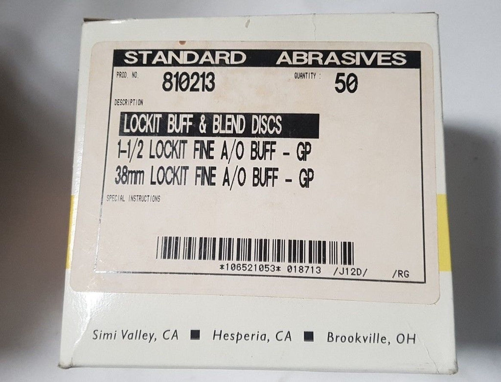 50 Pcs Standard Abrasives LOCKIT FINE 1-1/2 Disc Scotch 810213 Buff Blend GP New