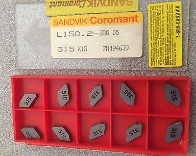 SANDVIK Coromant L150.2 300 05 315 K15 Grooving Lathe Carbide Inserts 10 Pcs New
