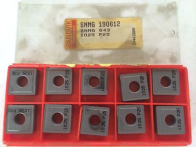 10 Pcs SANDVIK Coromant SNMG 643 1025 P25 190612 Lathe Mill Carbide Inserts Tool