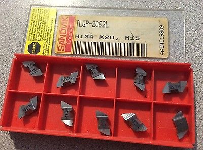 SANDVIK Coromant TLGP-2062L H13A K20 M15 Lathe Grooving Carbide Inserts 10 Pcs