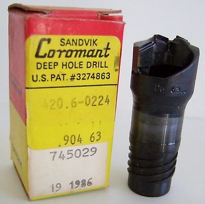 SANDVIK Coromant Carbide Ejector Deep Hole Drill .904 Diameter 420.6-0224 New