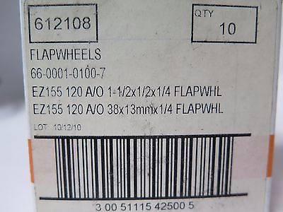Standard Abrasives 612108 Flap Wheels EZ155 120 A/O 1-1/2 x 1/2 x 1/4 Qty10 New