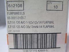 Standard Abrasives 612108 Flap Wheels EZ155 120 A/O 1-1/2 x 1/2 x 1/4 Qty10 New