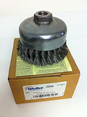 Weiler 4" Single Row Wire Cup Brush .035 Wire 5/8" 11 A.H. SR-4 USA New