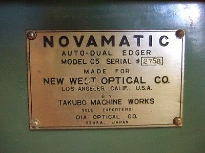 NOVAMATIC Auto-Dual Edger Model C5 Optical Lens Grinder Eyeglass