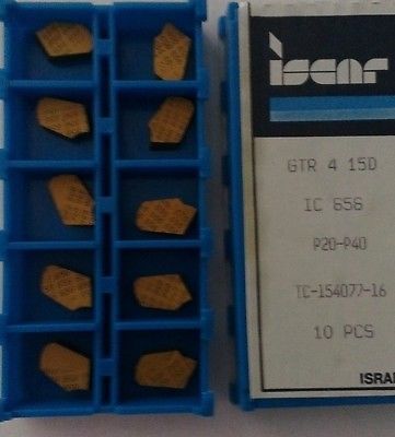 ISCAR GTR 4 15D IC 656 Carbide Inserts 10 Pcs Lathe Turning Mill Tools Gold New