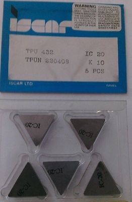 ISCAR TPU 432 TPUN 220408 IC 20 K 10 Carbide Inserts 5 Pcs Lathe Mill New Tools