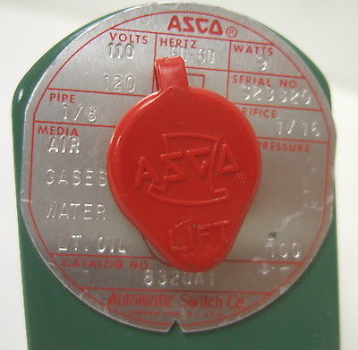 ASCO 8320A1 3-U Solenoid Valve 110/120V 50/60Hz 9W 1/8” 100 PSI 8320