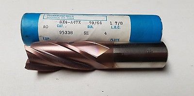 PUTNAM 59/64 HSS End Mill 4 Flutes New SX4-A47X 1-7/8 L.O.C Made In USA