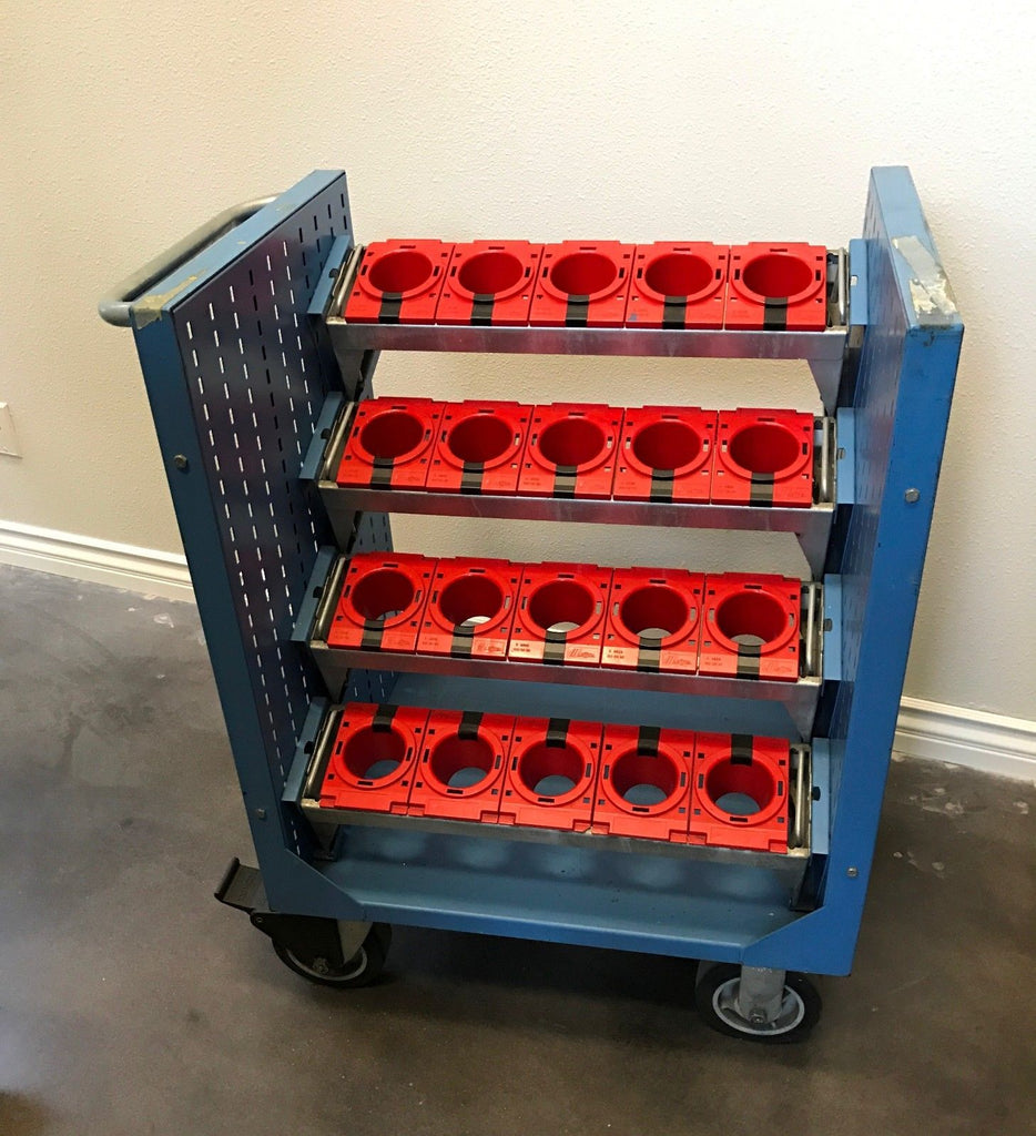 Tool Trolley Cart With 20 LISTA ISO SK50 Tool Holders Cabinet for CNC Mill