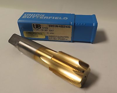 Union Butterfield UB Tap 1-1/8 x 16 NS GH7 10DB40266 Titanium Nitride Coated
