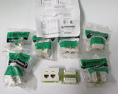 50 Pcs Ortronics Series II Module OR 61250009 PCB 2/8P8BC Fog White Brand New