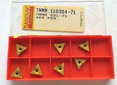 7 Pcs Sandvik Coromant TNMM 221 71 110304 425 Carbide Inserts Lathe Mill Gold