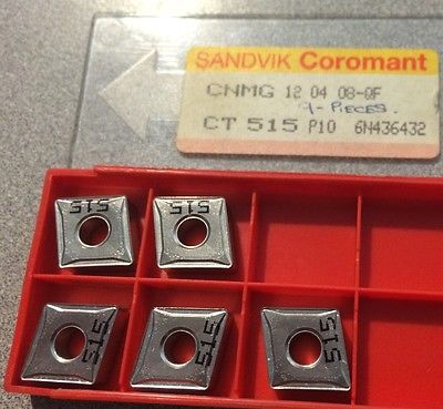 SANDVIK Coromant CNMG 12 04 08-QF CT 515 P10 Lathe Carbide Inserts 5 Pc New