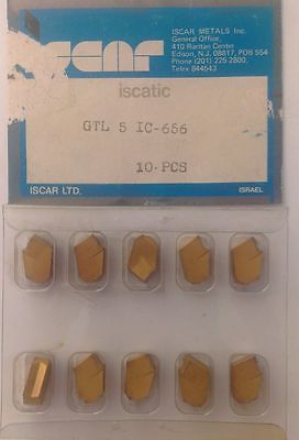 ISCAR GTL 5 IC 656 Carbide Inserts Grooving 10 Pcs Self Grip Lathe Cut-Off Gold