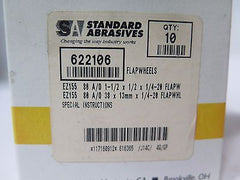 Standard Abrasives 622106 Flap Wheels EZ155 80 A/O 1-1/2 x 1/2 x 1/4-20 Qty10