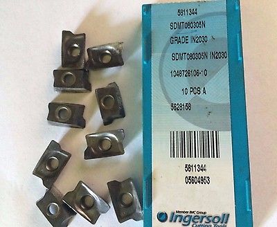 10 Pcs Ingersoll Cutting Tools SDMT 080305 N IN 2030 Lathe Carbide Inserts New