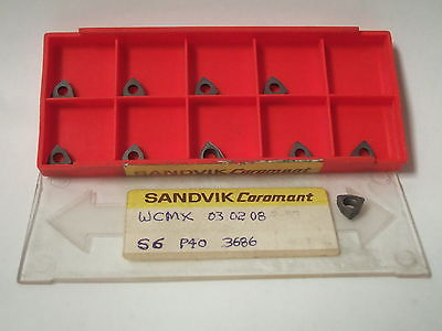 SANDVIK Coromant WCMX S6 P40 3686 03 02 08 Lathe Carbide Inserts 10 Pcs New