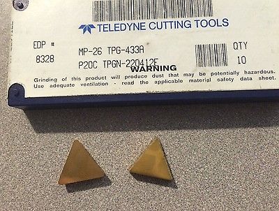 Teledyne Cutting Tools MP-26 TPG-433A P20C TPGN Lathe Carbide Inserts 2 Pcs Gold