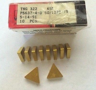 10 Pcs Fansteel Brand New Carbide Indexable Inserts TNG 322 653 Tools Gold