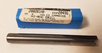 MA Ford 20028100 Carbide Straight Flute Drill Made in USA 20496