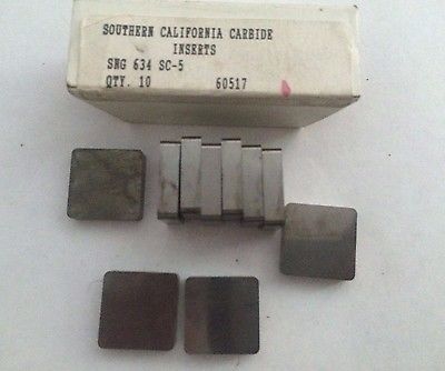 Southern California SNG 634 SC-5 Lathe Mill Carbide Inserts 10 Pcs Made In USA