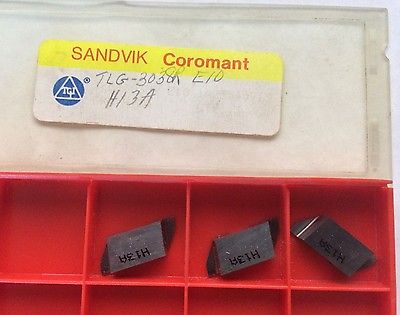 SANDVIK Coromant TLG 3038R E10 H13A Lathe Grooving Carbide Inserts 3 Pcs Tools