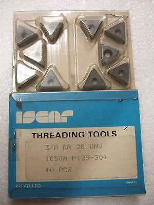 ISCAR Threading Tool 3/8 ER 28 UNJ IC 50M Carbide Inserts 10 Pcs Thread Lathe