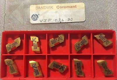SANDVIK Coromant TLJF 3008 L20 225G P25TN Lathe Grooving Carbide 10 Inserts Gold