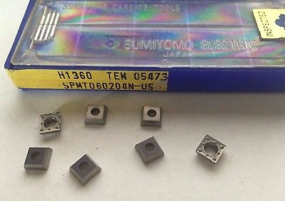 7 Pcs SUMITOMO SPMP 831ENS SPMT 060204N H1360US TEM Lathe Mill Carbide Inserts