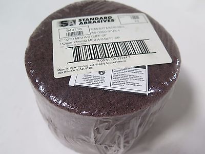 10 Pcs Standard Abrasives 6 x 1/2 Medium Buff Blend Disc Center Hole 840710 New