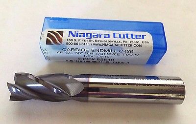 Niagara Cutter 1/2 x 1/2 x 1 x 3 End Mill 4F SE 30 RH Square Carbide C430 85610