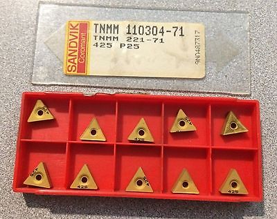 Sandvik Coromant TNMM 221 71 110304 425 Carbide Inserts Lathe Gold Turning 10Pcs