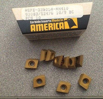 NEWCOMER NSPE 33R05A NN410 93083 10/9 BC Lathe Carbide Inserts 10 Pcs New Gold