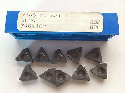 Seco R166 10 621 1 237 020 Threading Lathe Carbide Inserts 10 Pcs Tool Tools New