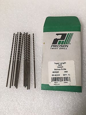Lot 23 HSS Taper Length Drills Cobat Bronze Oxide #40 PRECISION Twist Drills